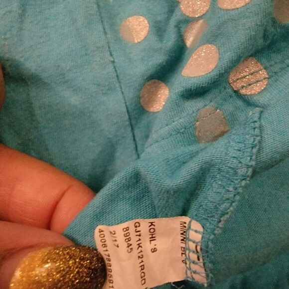 Disney Girls Blue Silver Jumping Bean Minnie Mouse Pullover T Shirt Size 6 - Picture 4 of 7